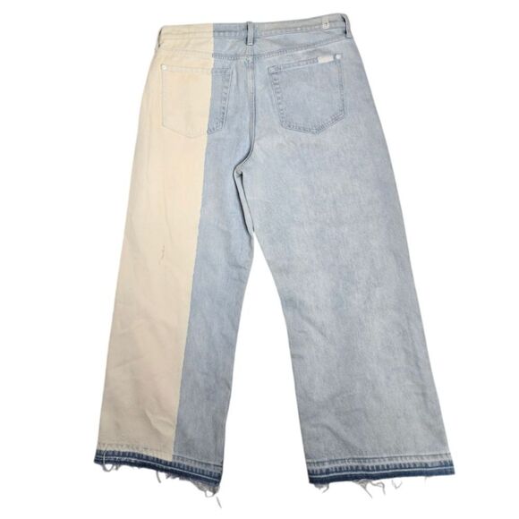 7FAM Alexa two tone high rise straight cropped jeans in Mulholland Drive 31 - Picture 5 of 15